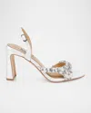 Badgley Mischka Collection Jenesis Slingback Sandal In White Satin