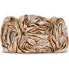 Badgley Mischka Jett Metallic Rosette Cluster Clutch In Gold