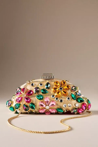 Badgley Mischka Jewel  Jem Crystal Floral Clutch In Multi