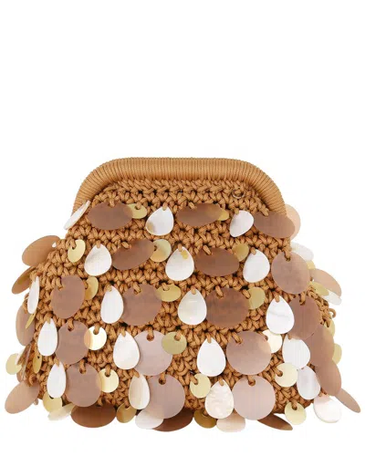 Badgley Mischka Jewel  Marigold Macrame Pouch In Pink
