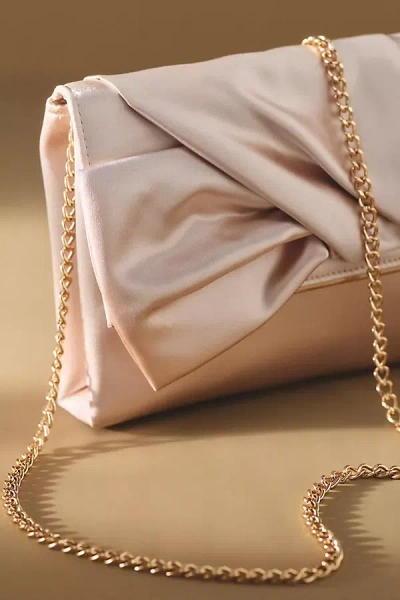 Badgley Mischka Jewel By  Satin Bow Clutch In White
