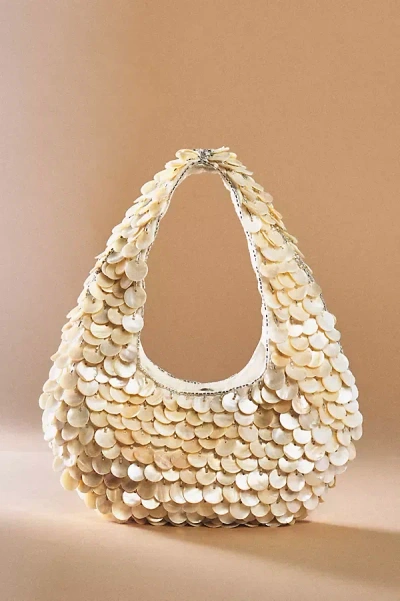 Badgley Mischka Jewel By  Shell Shoulder Bag In Brown