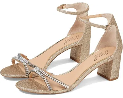Badgley Mischka Joanne Jw4123 Strappy Women's Size 7 Gold Glitter Sandal Zpo1684