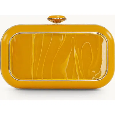 Badgley Mischka Jordan Acrylic Medallion Minaudiere In Transparent