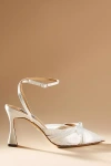 Badgley Mischka Josie Satin Lace Pointed-toe Heels In White