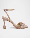 Badgley Mischka Collection Judith Ankle Strap Sandal In Clay Satin