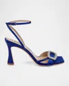Badgley Mischka Collection Judith Ankle Strap Sandal In Indigo Satin