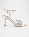 Badgley Mischka Collection Julietta Ankle Strap Sandal In White Satin
