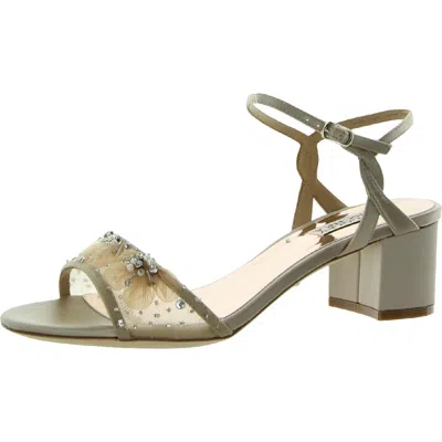Badgley Mischka Karissa Womens Rhinestone Slip On Heels In Multi