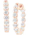 BADGLEY MISCHKA LAB GROWN DIAMOND BEZEL IN & OUT SMALL HOOP EARRINGS (2 CT. T.W.) IN 14K WHITE, YELLOW OR ROSE GOLD
