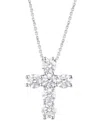 Badgley Mischka Lab Grown Diamond Cross Pendant Necklace (5 Ct. T.w.) In 14k White Gold, 16" + 2" Extender In White
