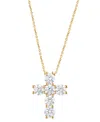 Badgley Mischka Lab Grown Diamond Cross Pendant Necklace (5 Ct. T.w.) In 14k White Gold Or 14k Yellow Gold, 16" + 2" In Gold