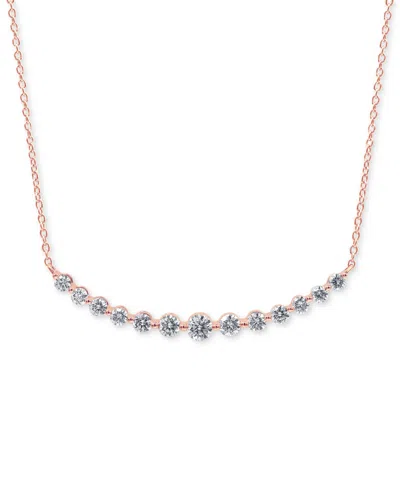 Badgley Mischka Lab Grown Diamond Curved Bar Collar Necklace (1 Ct. T.w.) In 14k White, Yellow Or Rose Gold, 16" + 2