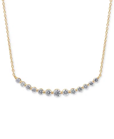 Badgley Mischka Lab Grown Diamond Curved Bar Collar Necklace (1 Ct. T.w.) In 14k White, Yellow Or Rose Gold, 16" + 2 In Yellow Gold