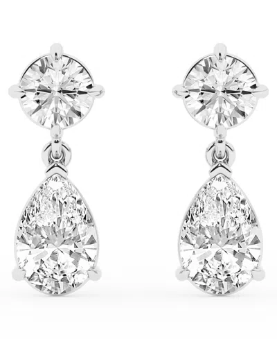 Badgley Mischka Lab Grown Diamond Drop Earrings (3 Ct. T.w.) In 14k White Gold