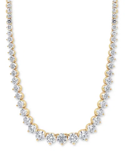 Badgley Mischka Lab Grown Diamond Graduated 16-1/2" Collar Necklace (15 Ct. T.w.) In 14k White Gold Or 14k Yellow Go In Yellow Gold