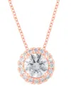 BADGLEY MISCHKA LAB GROWN DIAMOND HALO 18" PENDANT NECKLACE (1-1/5 CT. T.W.) IN 14K WHITE, YELLOW OR ROSE GOLD