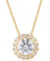 BADGLEY MISCHKA LAB GROWN DIAMOND HALO 18" PENDANT NECKLACE (1-1/5 CT. T.W.) IN 14K WHITE, YELLOW OR ROSE GOLD