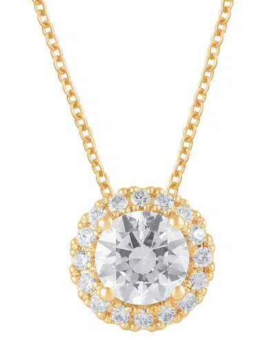 Badgley Mischka Lab Grown Diamond Halo 18" Pendant Necklace (1-1/5 Ct. T.w.) In 14k White, Yellow Or Rose Gold In Yellow Gold