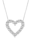 Badgley Mischka Lab Grown Diamond Heart Pendant Necklace (3 Ct. T.w.) In 14k White Gold, 16" + 2" Extender In White