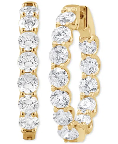 Badgley Mischka Lab Grown Diamond In & Out Hoop Earrings (10 Ct. T.w.) In 14k White, Yellow Or Rose Gold In Yellow Gold