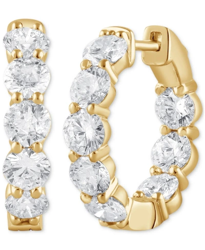 Badgley Mischka Lab Grown Diamond In & Out Hoop Earrings (5 Ct. T.w.) In 14k White, Yellow Or Rose Gold In Yellow Gold