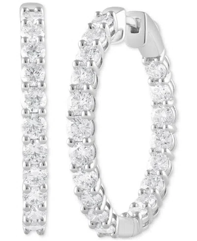 Badgley Mischka Lab Grown Diamond In & Out Small Hoop Earrings (3 Ct. T.w.) In 14k White, Yellow Or Rose Gold In Metallic