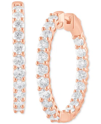 Badgley Mischka Lab Grown Diamond In & Out Small Hoop Earrings (3 Ct. T.w.) In 14k White, Yellow Or Rose Gold
