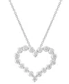 Badgley Mischka Lab Grown Diamond Open Heart Pendant Necklace (2 Ct. T.w.) In 14k White Gold, 16" + 2" Extender In Gold