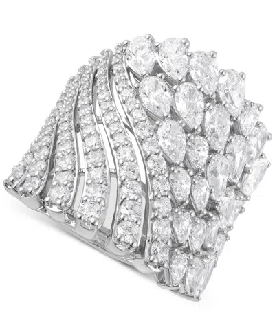 Badgley Mischka Lab Grown Diamond Pear & Round Multirow Statement Ring (5 Ct. T.w.) In 14k White Gold