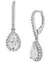 Badgley Mischka Lab Grown Diamond Pear Halo Leverback Drop Earrings (2-1/2 Ct. T.w.) In 14k White Gold In White