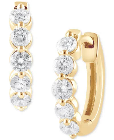 Badgley Mischka Lab Grown Diamond Small Hoop Earrings (3/4 Ct. T.w.) In 14k White, Yellow Or Rose Gold In Yellow Gold