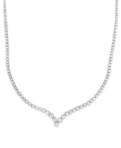 Badgley Mischka Lab Grown Diamond V 18" Tennis Necklace (7 Ct. T.w.) In 14k White Gold