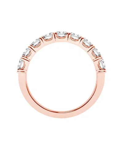 Badgley Mischka Lab Grown White Diamond 9 Stone Emerald Band Ring (3 Ct. T.w.) In 14k White Gold In Pink
