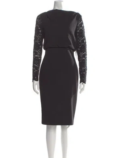 Pre-owned Badgley Mischka Lace Pattern Knee-length Dress W/ Tags In Black