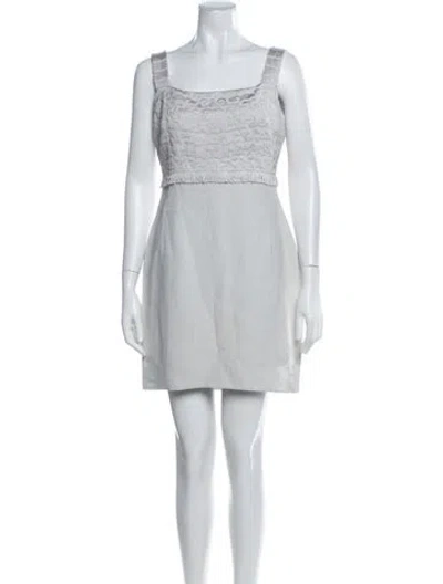 Pre-owned Badgley Mischka Lace Pattern Mini Dress In Multi