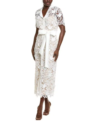 Badgley Mischka Lace Shirtdress In White