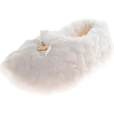 Badgley Mischka Ladies Ballerina Slippers In White