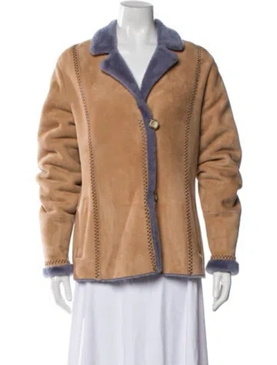 Pre-owned Badgley Mischka Lambskin Jacket In Brown