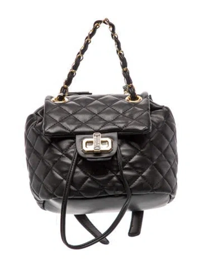 Pre-owned Badgley Mischka Leather Backpack In Black