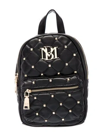 Pre-owned Badgley Mischka Leather Backpack In Black