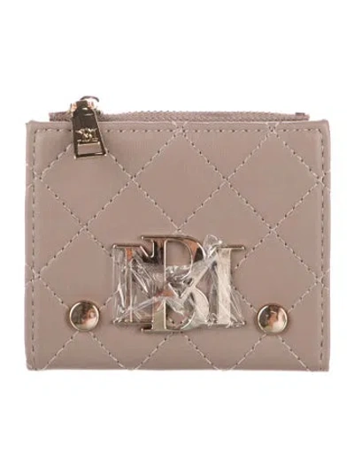 Pre-owned Badgley Mischka Leather Bifold Wallet In Neutrals