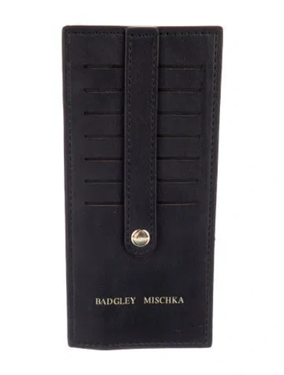 Pre-owned Badgley Mischka Leather Card Holder In Black