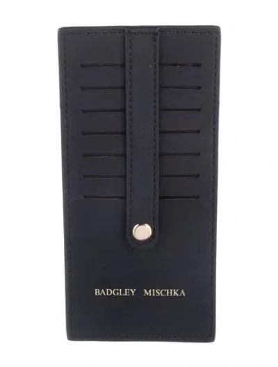 Pre-owned Badgley Mischka Leather Card Holder In Black