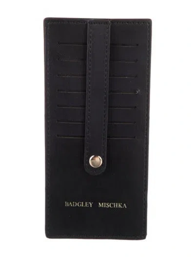 Pre-owned Badgley Mischka Leather Card Holder In Black