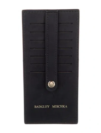 Pre-owned Badgley Mischka Leather Card Holder In Black