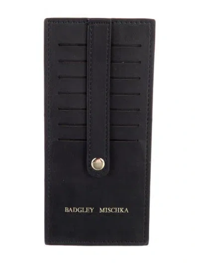 Pre-owned Badgley Mischka Leather Card Holder In Black