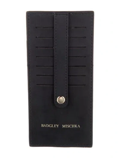 Pre-owned Badgley Mischka Leather Card Holder In Black