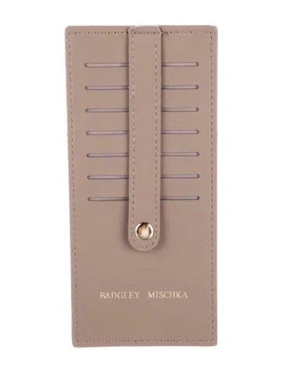 Pre-owned Badgley Mischka Leather Card Holder In Brown