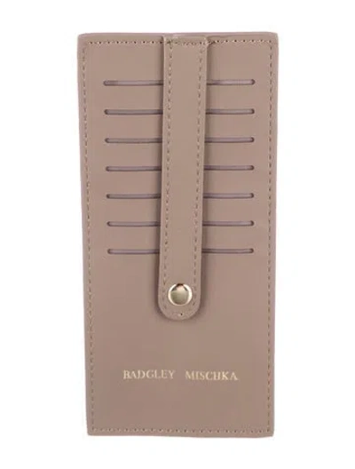 Pre-owned Badgley Mischka Leather Card Holder In Neutrals